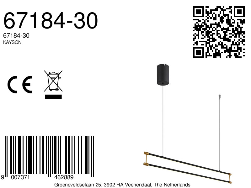 Moderne hanglamp zwart metaal elegant design Kayson - Image 9