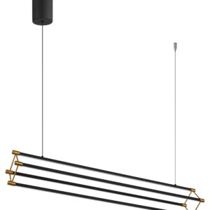 Alternative view of Moderne hanglamp zwart met gouden details Kayson