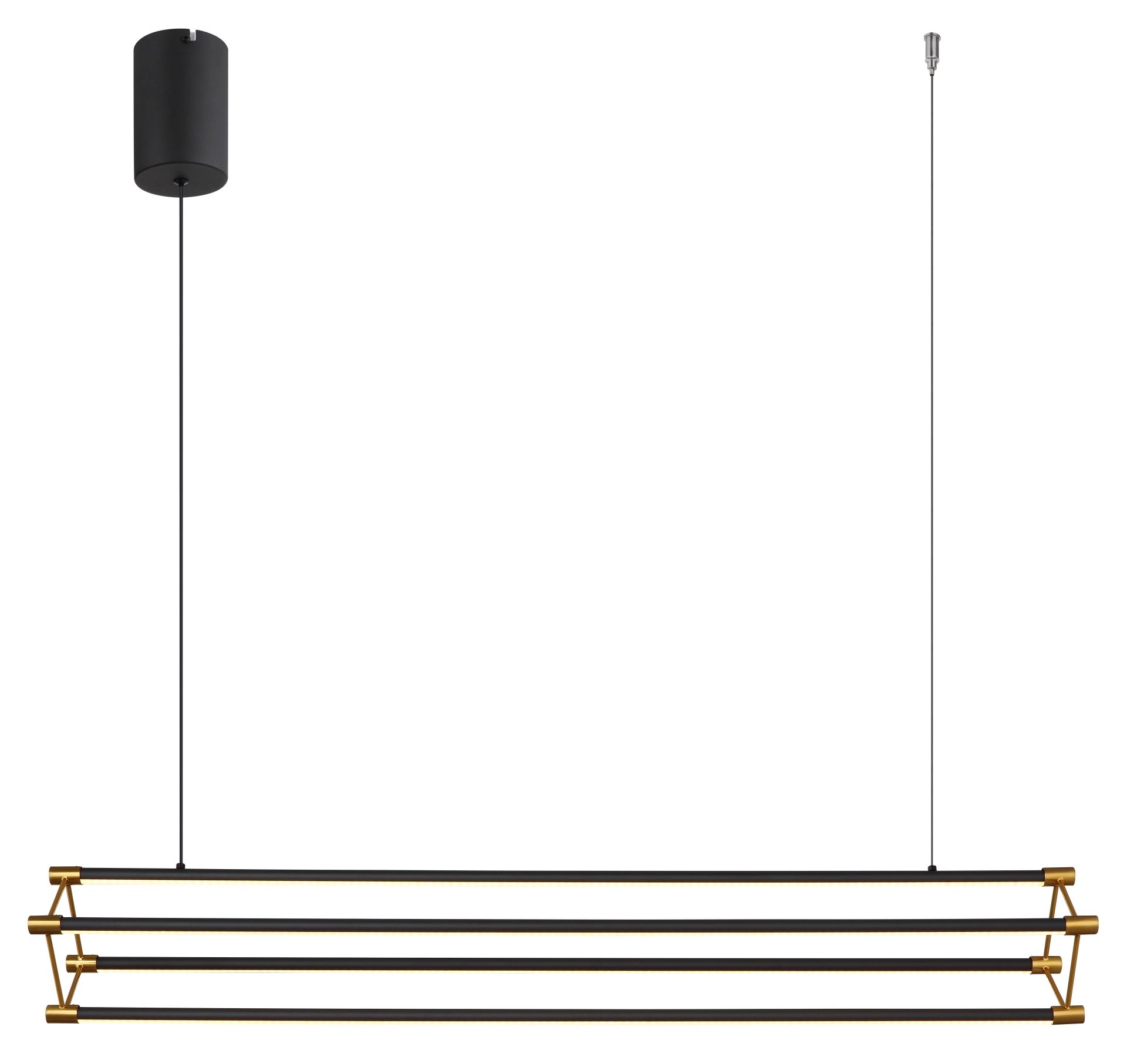 Moderne hanglamp zwart met gouden details Kayson - Image 3