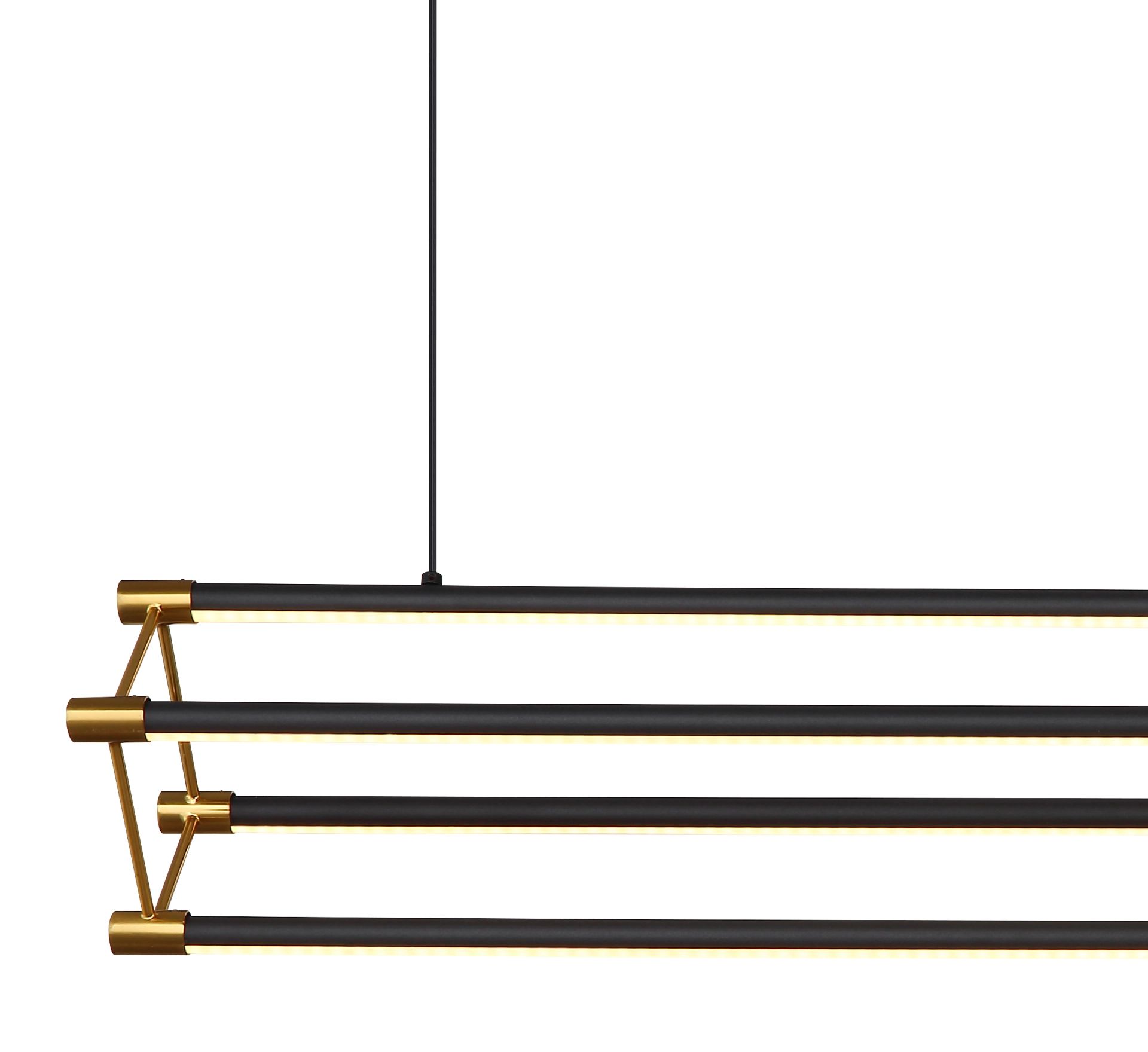 Moderne hanglamp zwart met gouden details Kayson - Image 4