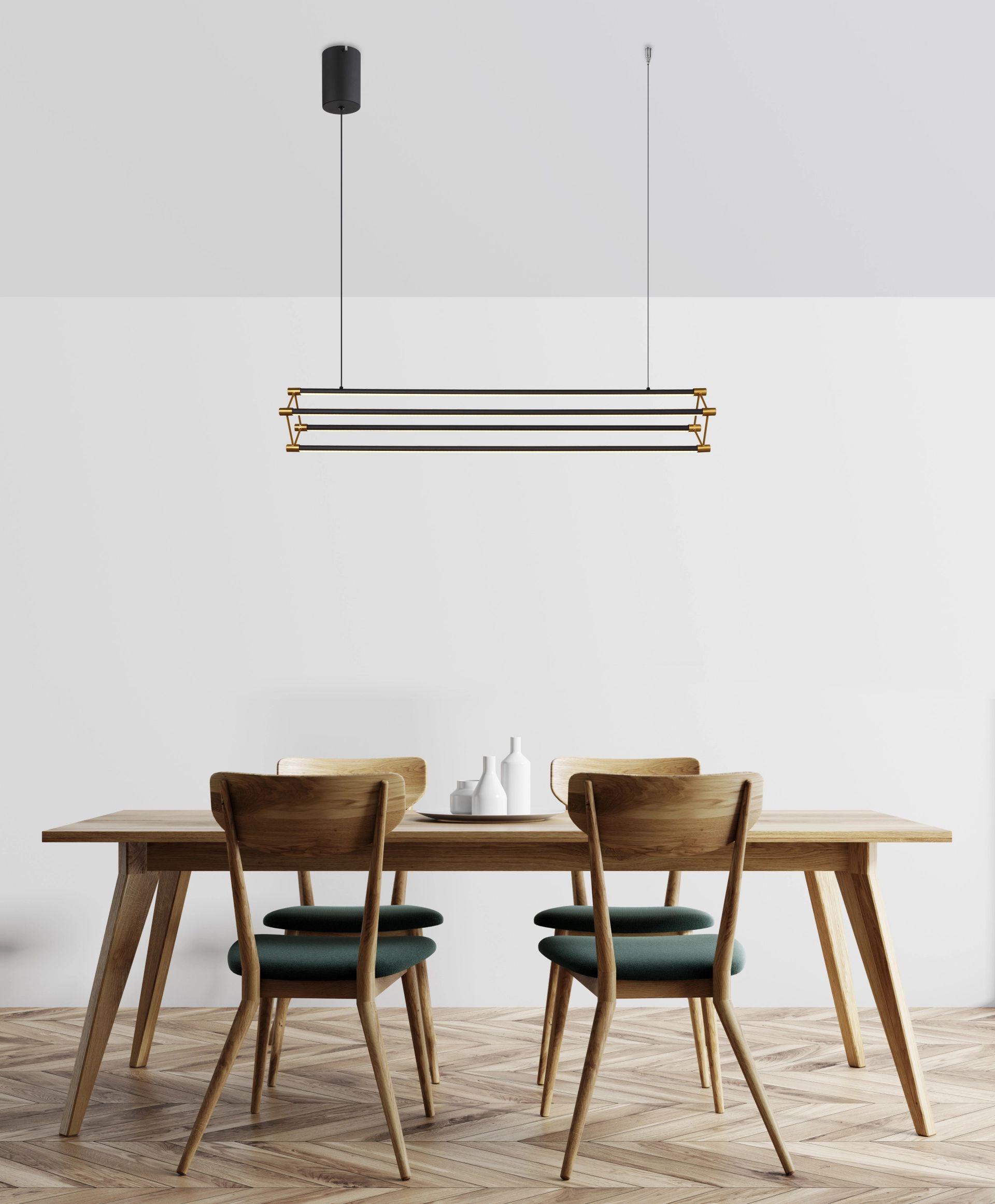 Moderne hanglamp zwart met gouden details Kayson - Image 8