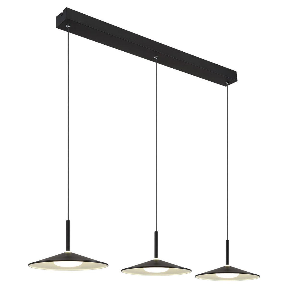 Moderne matzwarte hanglamp met ronde kappen Lampone