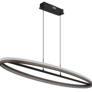 Alternative view of Moderne mat zwarte pendant lamp met elegant design Della