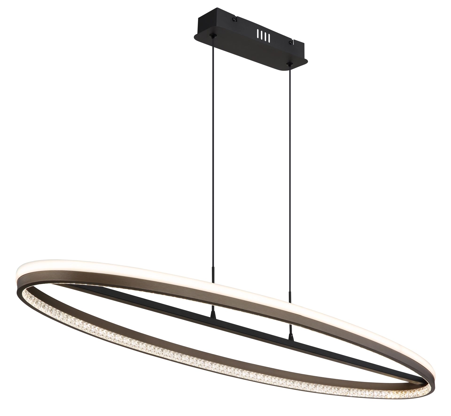 Moderne mat zwarte pendant lamp met elegant design Della - Image 6