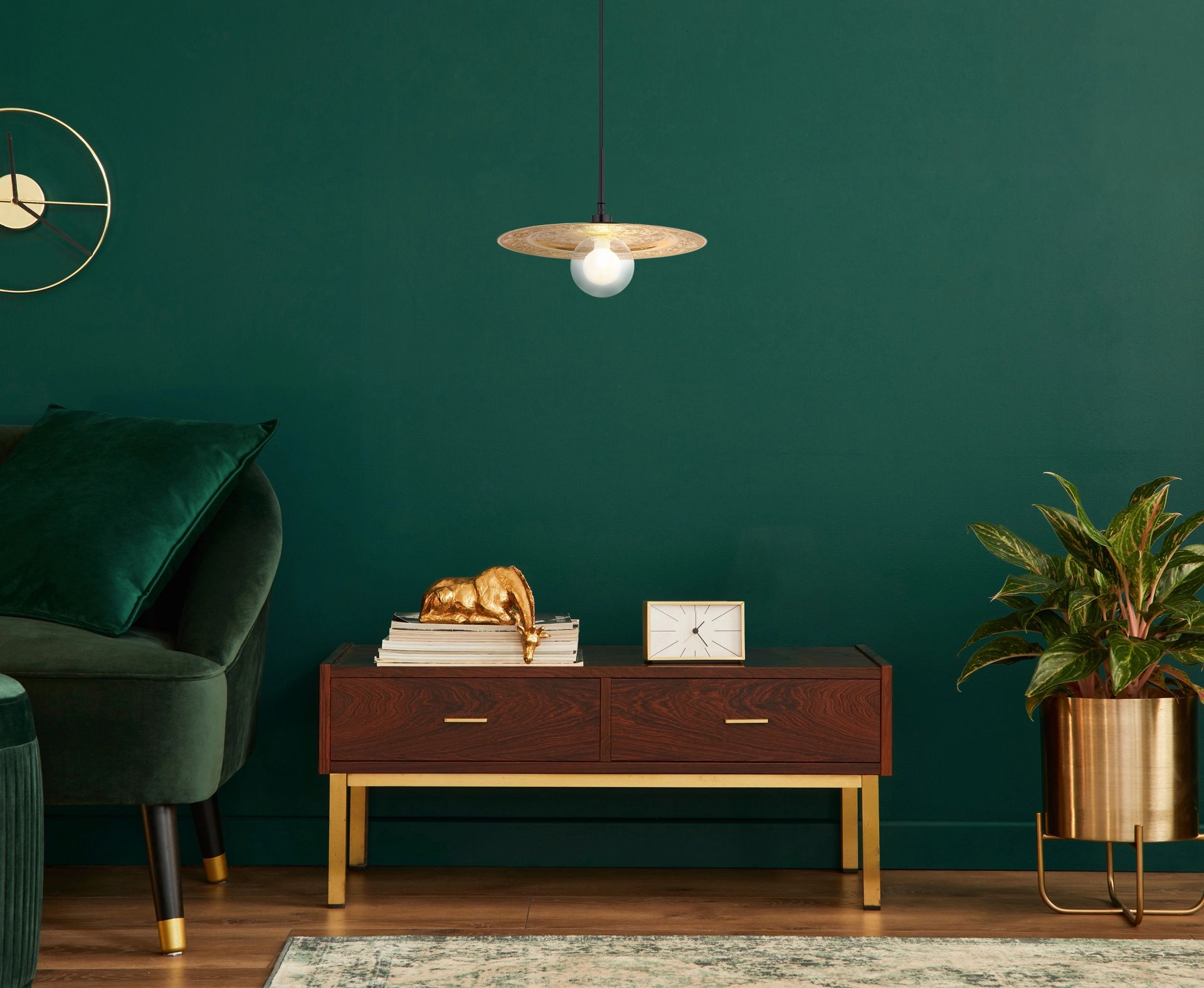 Moderne ronde hanglamp met gouden accenten Riga - Image 7