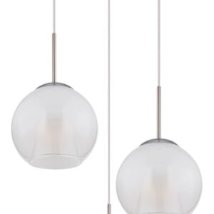Alternative view of Ronde hanglamp met glazen bollen en chroom Barry