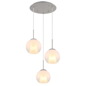 Ronde hanglamp met glazen bollen en chroom Barry