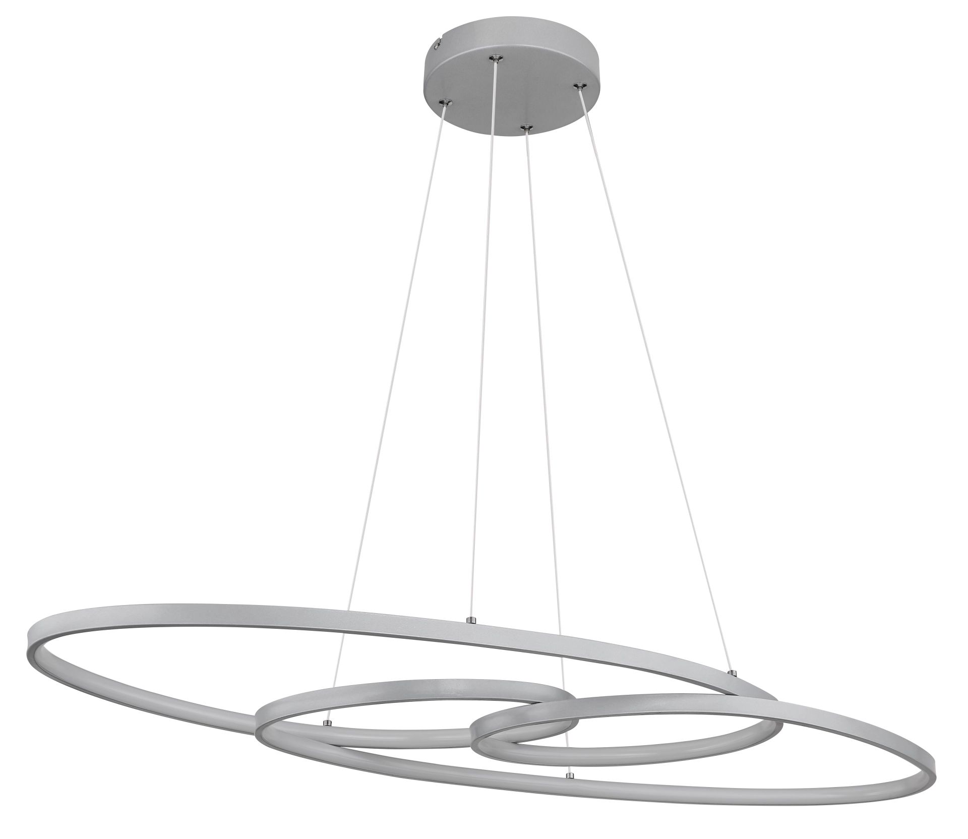 Zilverkleurige ovale hanglamp met elegantie Spira - Image 2