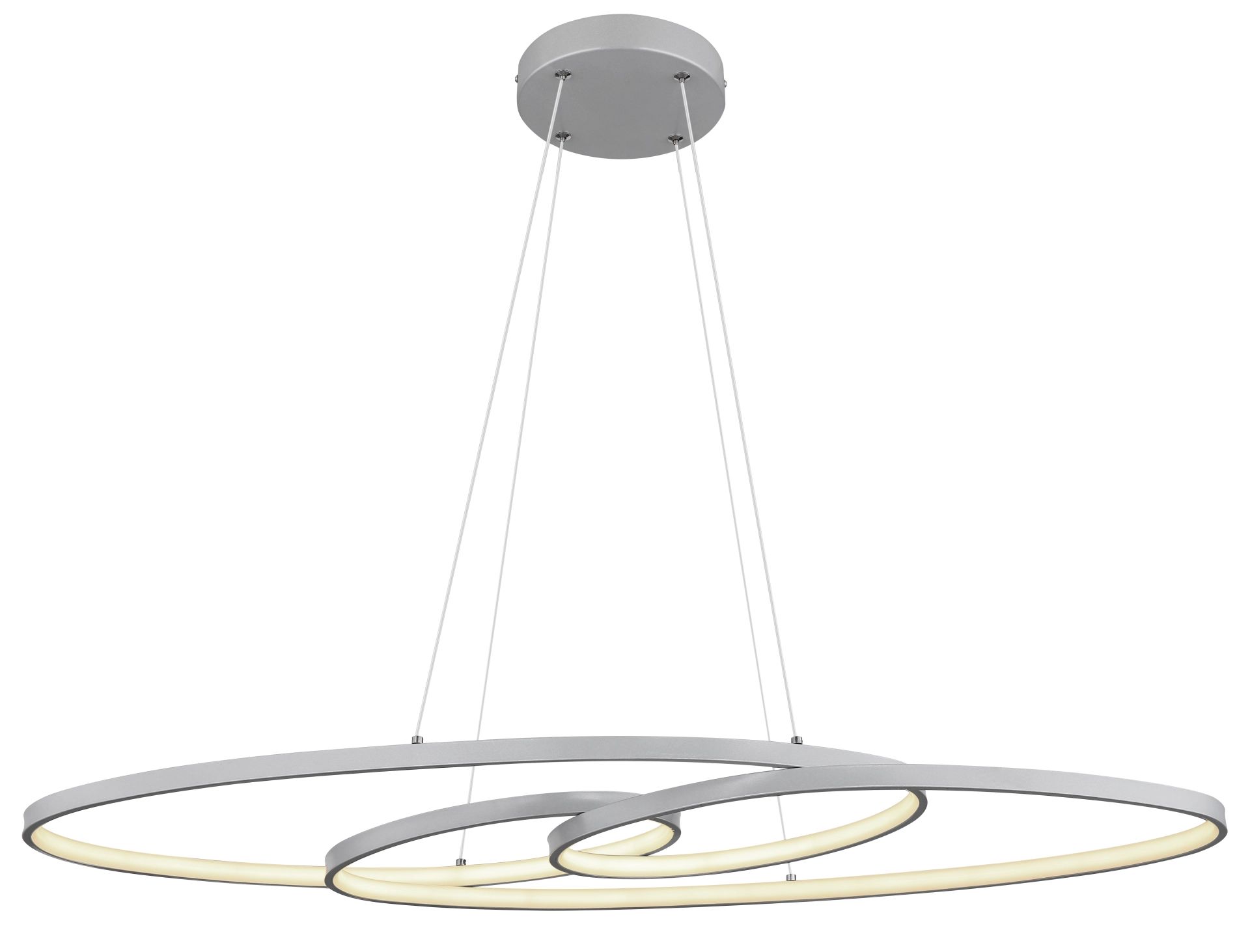 Zilverkleurige ovale hanglamp met elegantie Spira - Image 3
