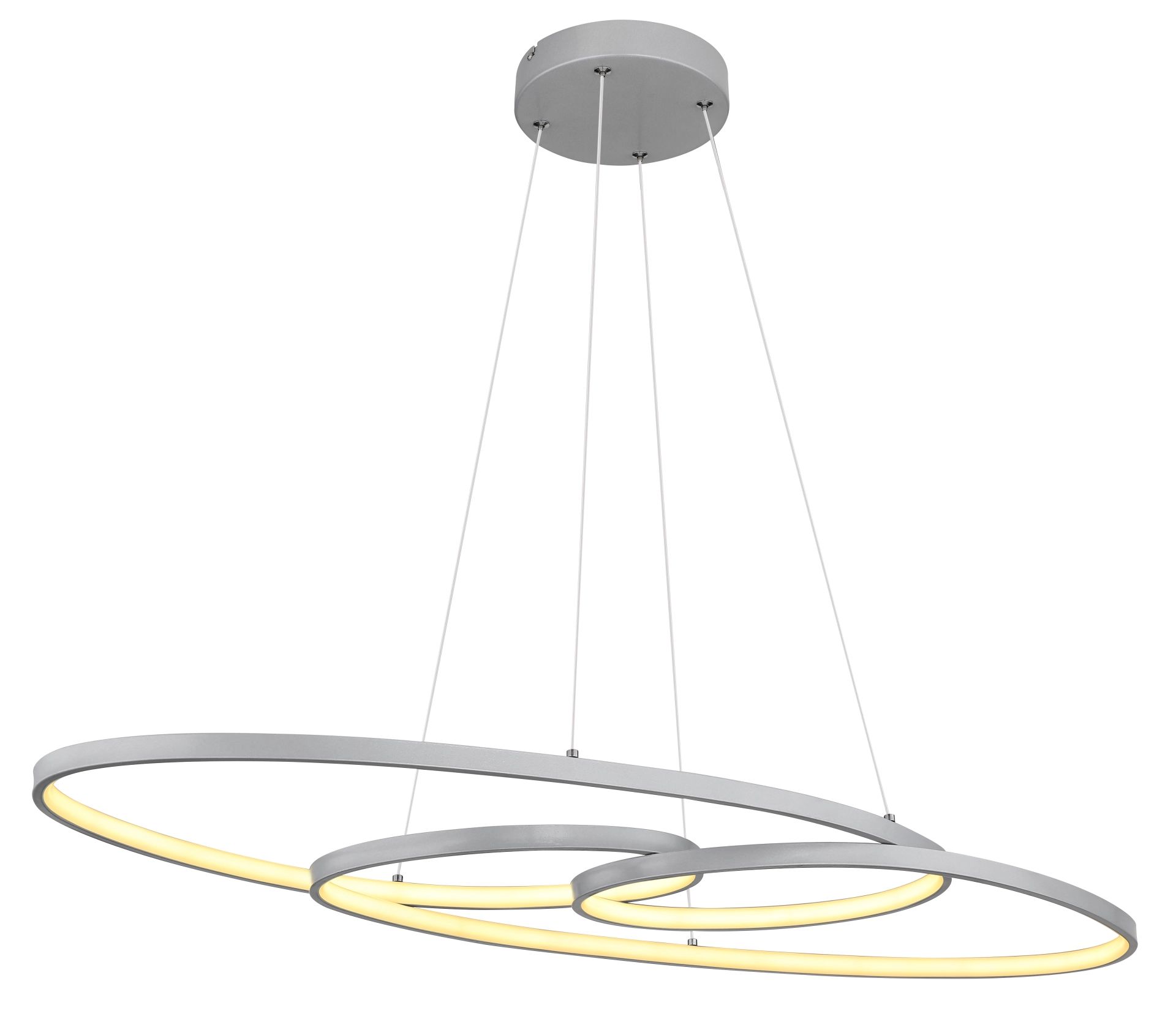 Zilverkleurige ovale hanglamp met elegantie Spira - Image 4