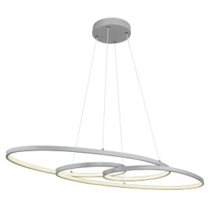 Zilverkleurige ovale hanglamp met elegantie Spira