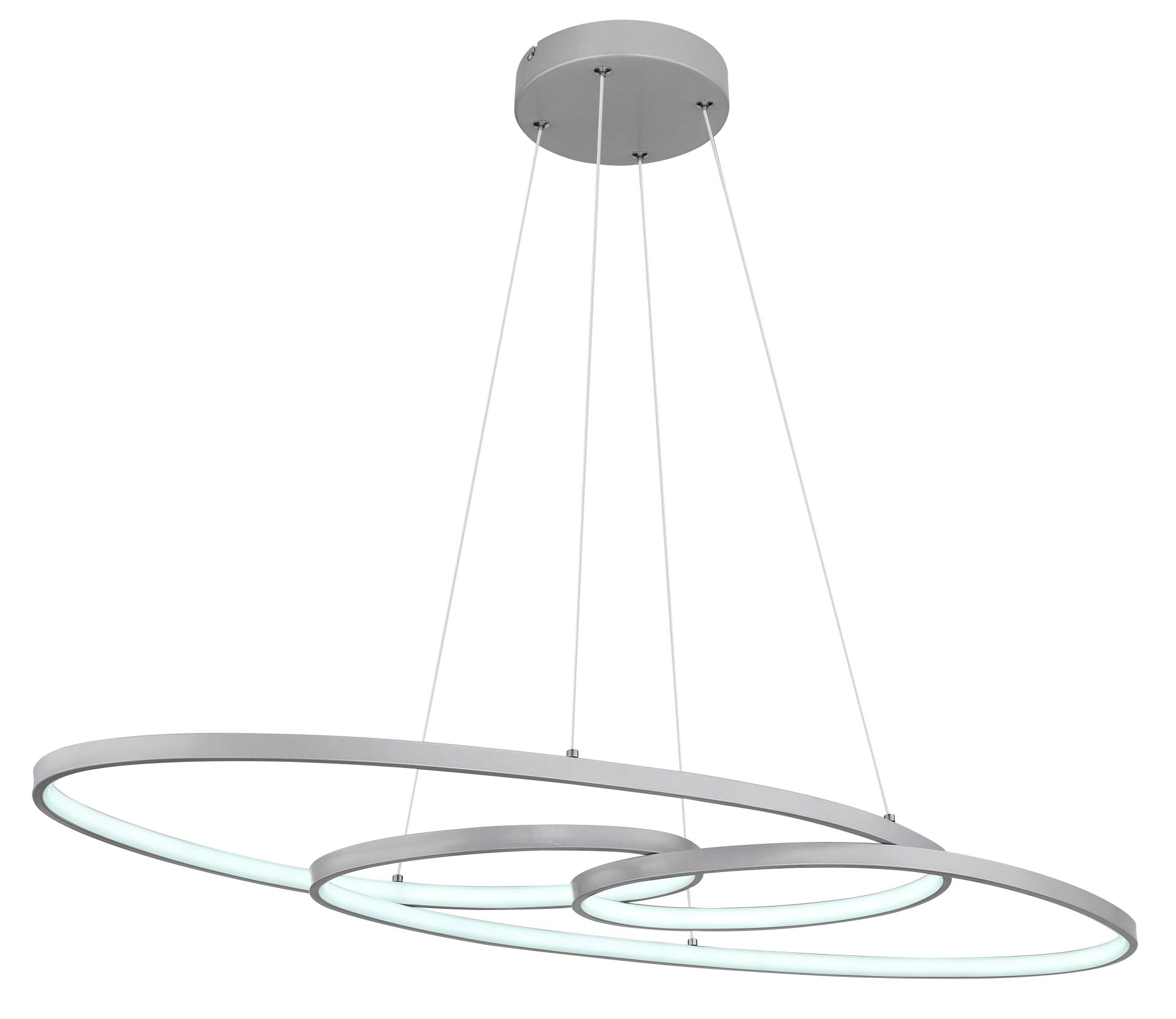 Zilverkleurige ovale hanglamp met elegantie Spira - Image 5