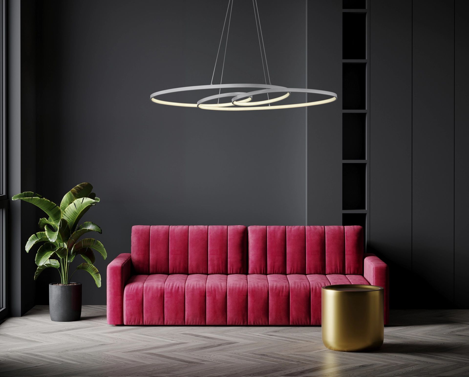 Zilverkleurige ovale hanglamp met elegantie Spira - Image 6