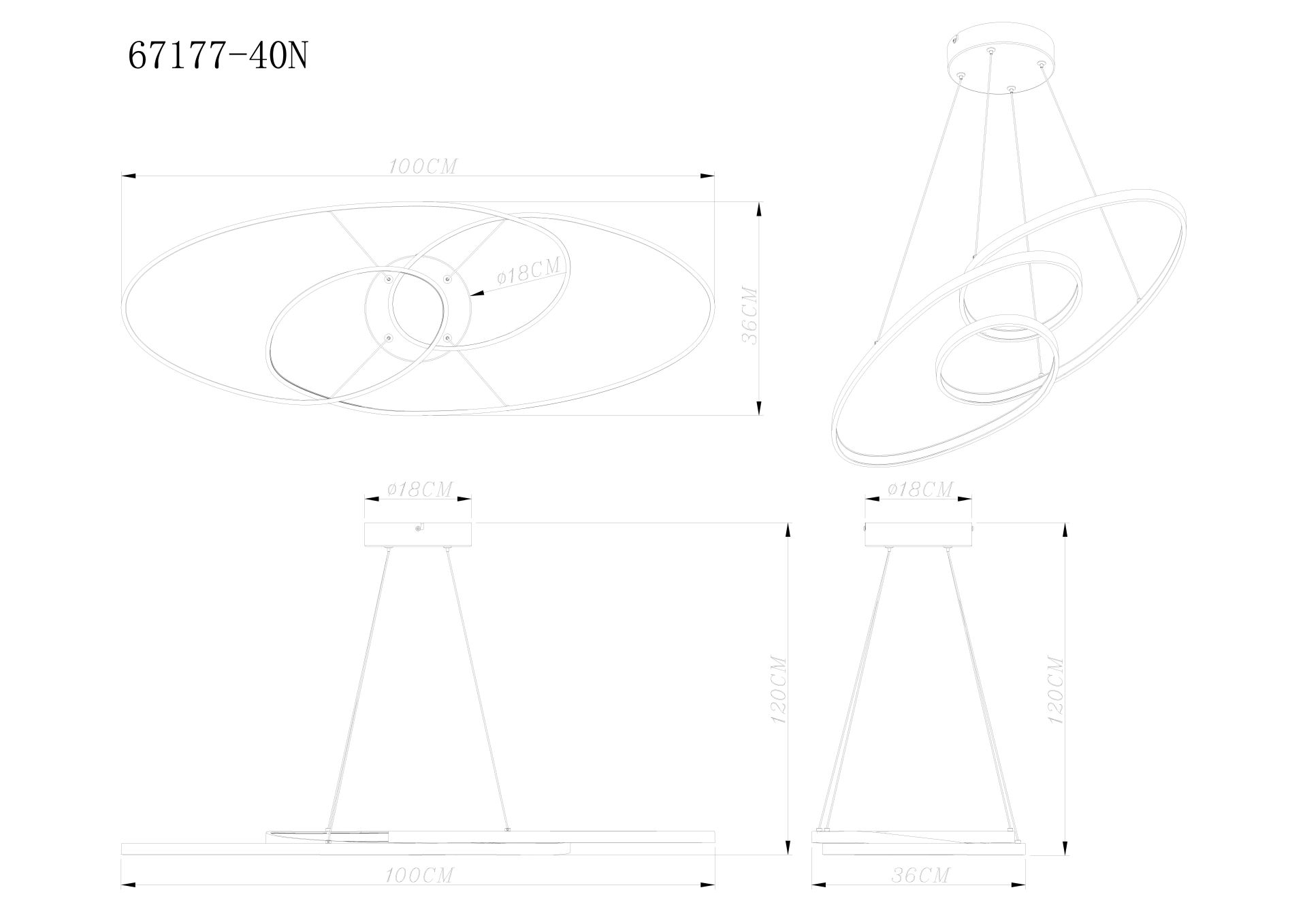 Zilverkleurige ovale hanglamp met elegantie Spira - Image 7