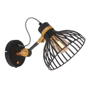 annelighting-wandlamp-dunbar-zwart-metaal-bedlampje-e27-3088zw-0