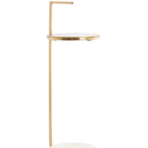 light&livingbijzettafelledavansteenmetwitmarmer+antiekbrons-ø26x76cm-0