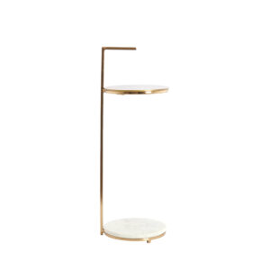 light&livingbijzettafelledavansteenmetwitmarmer+antiekbrons-ø26x76cm-1