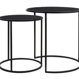 light&livingbijzettafelsetduarteglaszwartenmatzwart–ø40x45+ø50x52cm-0