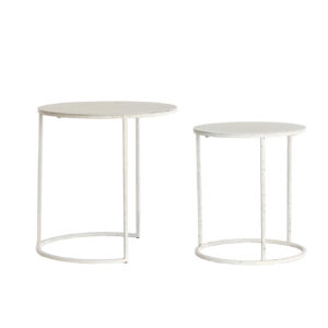 light&livingbijzettafelsetsadarwitmetlichtgrijsgespikkeld–ø50x40+ø52x46cm-0