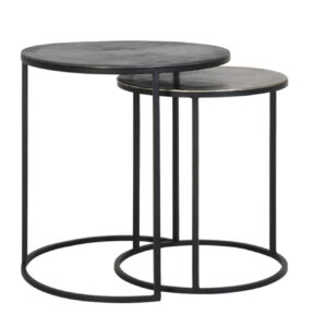 light&livingbijzettafelsettalcaruwloodenantieklood–ø40x45+ø49x50,5cm-0