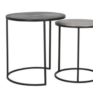 light&livingbijzettafelsettalcaruwloodenantieklood–ø40x45+ø49x50,5cm-667