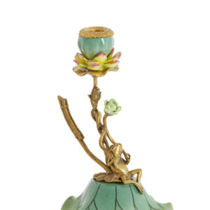 light&livingkandelaarfroggroen+brons-17x15x25cm-1