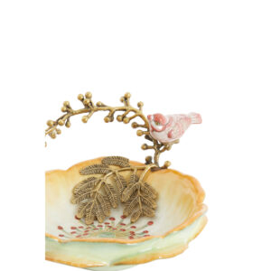 light&livingkandelaarhummingbirdkeramiekgroenroze–21,5x16x25,5cm-1