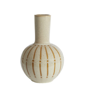 light&livingkeramiekvaasulloaglanscrème+bruin–ø34x52cm-380