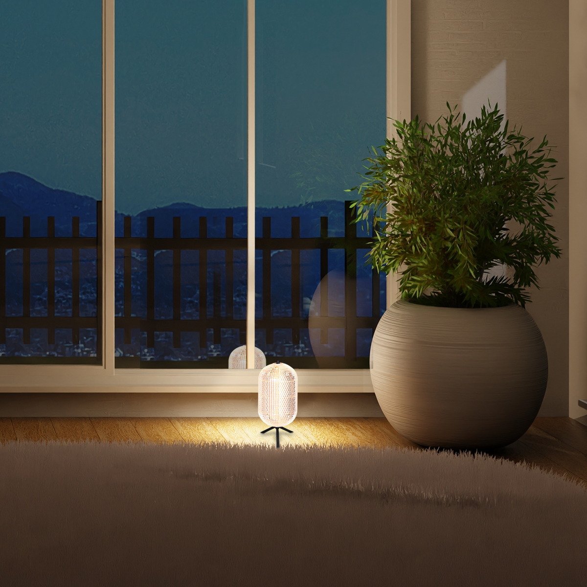 mexlite-tafellamp-geripu-zilverzwart-kunststofmetaal-ø15cm-led-3841zw-2