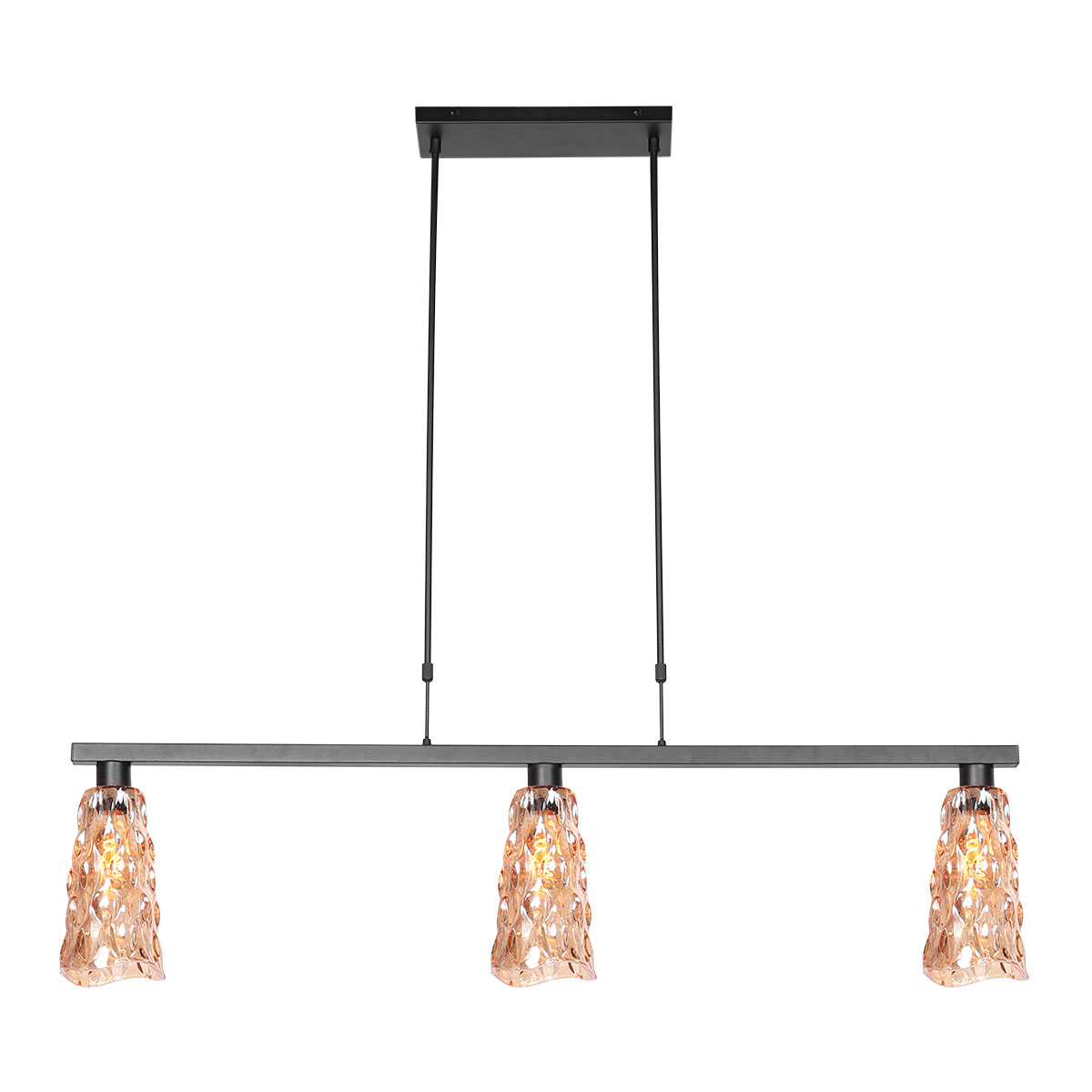 steinhauer-hanglamp-vidrio-amberkleurigzwart-metaal-designlamp-e27-3832zw-0