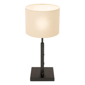 steinhauer-tafellamp-stang-zwart-linnenmetaal-ø20cm-e27-8161zw-0