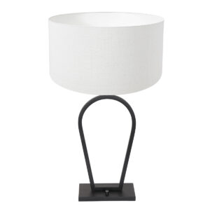 steinhauer-tafellamp-stang-zwart-linnenmetaalstof-ø40cm-e27-3507zw-0