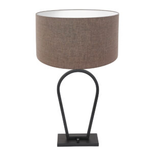 steinhauer-tafellamp-stang-zwart-linnenmetaalstof-ø40cm-e27-3508zw-0