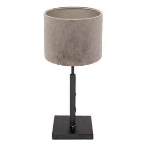 steinhauer-tafellamp-stang-zwart-metaalveloursstof-ø20cm-e27-8163zw-1