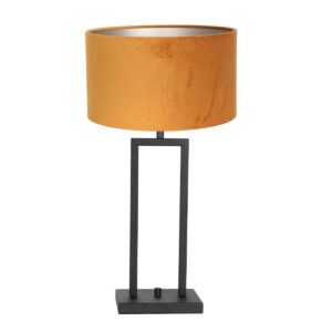steinhauer-tafellamp-stang-zwart-metaalveloursstof-ø30cm-e27-8214zw-1