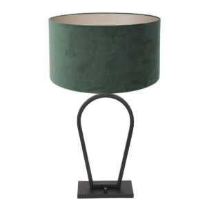 steinhauer-tafellamp-stang-zwart-metaalveloursstof-ø40cm-e27-3509zw-0