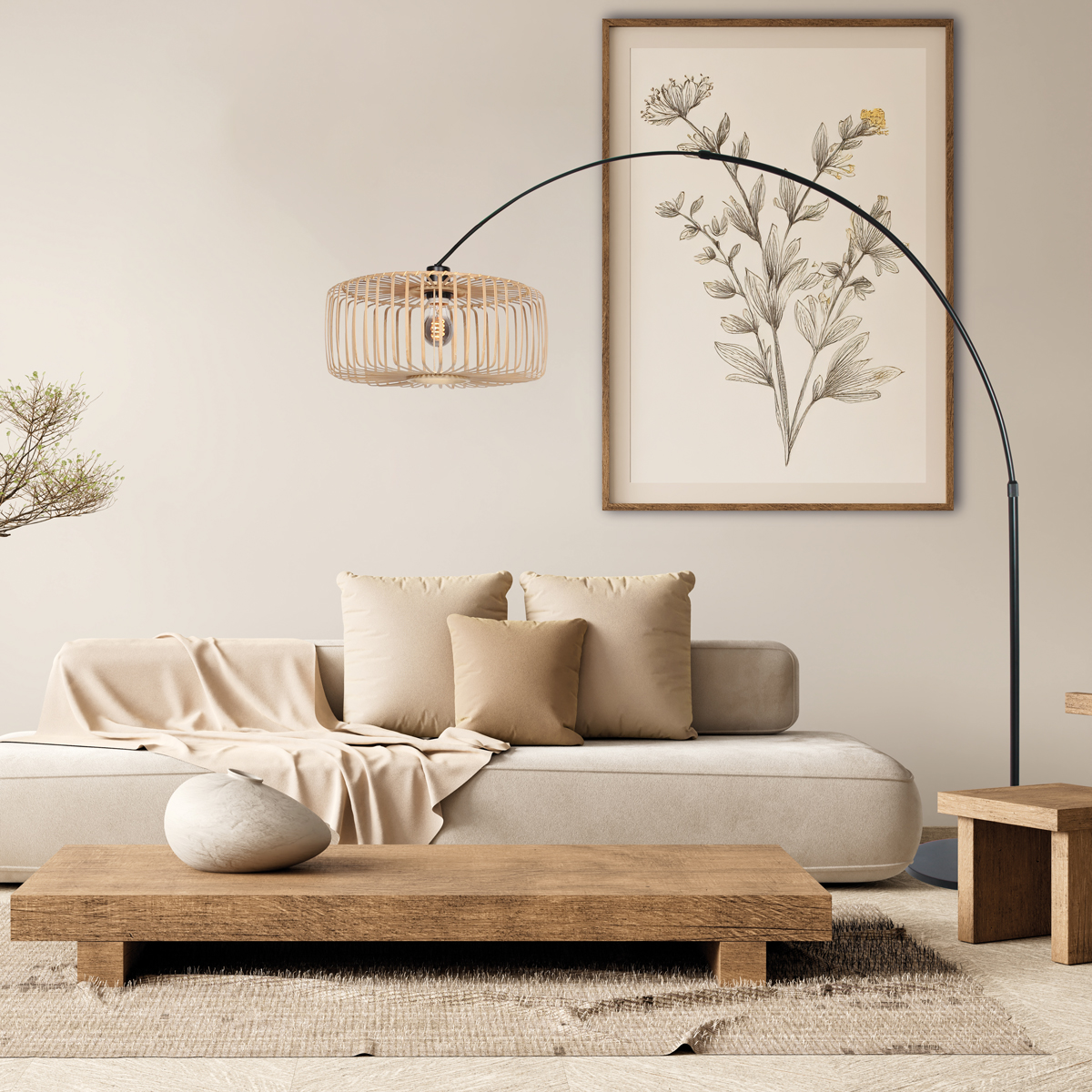 steinhauer-vloerlamp-sparkledlight-zwart-bamboemetaal-booglamp-e27-4149zw-2