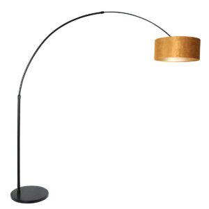 steinhauer-vloerlamp-sparkledlight-zwart-metaalveloursstof-booglamp-e27-8129zw-1