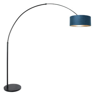 steinhauer-vloerlamp-sparkledlight-zwart-metaalveloursstof-booglamp-e27-8242zw-1
