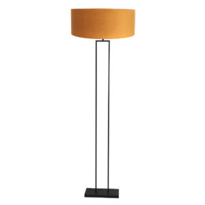 steinhauer-vloerlamp-stang-zwart-metaalveloursstof-ø50cm-e27-3848zw-0