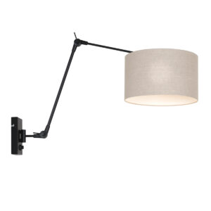 steinhauer-wandlamp-prestigechic-zwart-linnenmetaal-schemerlamp-e27-8119zw-1