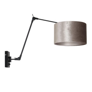 steinhauer-wandlamp-prestigechic-zwart-metaalveloursstof-schemerlamp-e27-8122zw-0