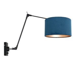 steinhauer-wandlamp-prestigechic-zwart-metaalveloursstof-schemerlamp-e27-8240zw-1