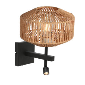 steinhauer-wandlamp-stang-naturelzwart-katoenmetaal-bedlampje-e27-4457zw-0