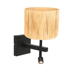 steinhauer-wandlamp-stang-zwart-linnenmetaal-bedlampje-led_e27-3702zw-1