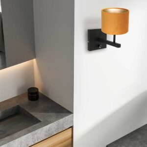 steinhauer-wandlamp-stang-zwart-metaalveloursstof-bedlampje-e27-8176zw-2