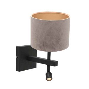 steinhauer-wandlamp-stang-zwart-metaalveloursstof-bedlampje-led_e27-8206zw-0