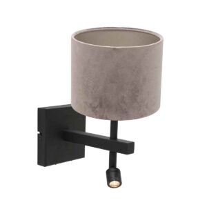 steinhauer-wandlamp-stang-zwart-metaalveloursstof-bedlampje-led_e27-8206zw-1