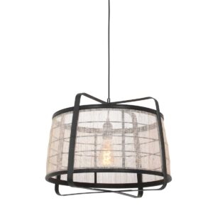 annelighting-hanglamp-capos-zwart-houtstof-ø48cm-e27-3511zw-0