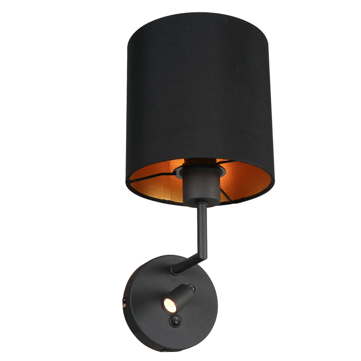 mexlite-wandlamp-noor-zwart-linnenmetaal-ø18cm-led_e27-1562zw-1
